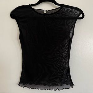 Out from Under Urban Outfitters Mesh Cap Sleeve Top